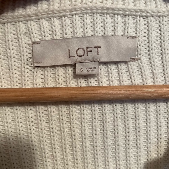 LOFT Women's Striped Sweater - Navy and White - Picture 7 of 10